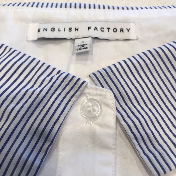 English factory-white poplin off the shoulder top - Picture 3 of 6